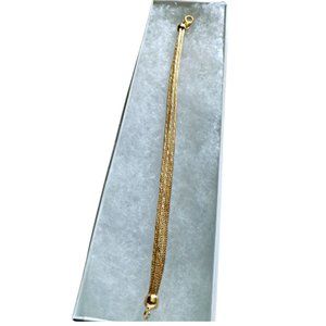 925 yellow gold-toned sterling silver three-chain bracelet